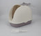 Portable Hooded Cat Toilet Litter Box Tray House with Scoop and Grid Tray White