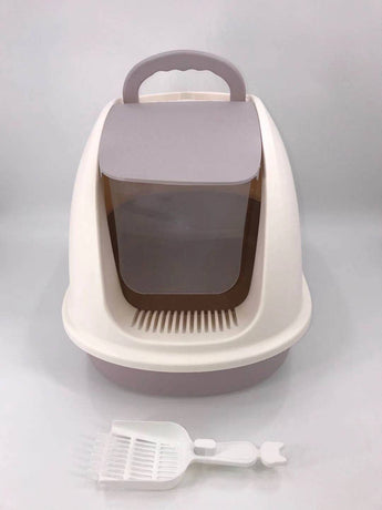 XL Portable Hooded Cat Toilet Litter Box Tray House w Charcoal Filter and Scoop