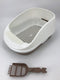 Large Portable Cat Toilet Litter Box Tray with Scoop and Grid Tray Brown