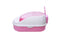 Large Portable Cat Toilet Litter Box Tray with Scoop and Grid Tray Pink