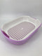 Large Portable Cat Toilet Litter Box Tray with Scoop and Grid Tray Purple