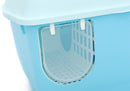 XL Portable Hooded Cat Toilet Litter Box Tray House with Handle and Scoop Blue