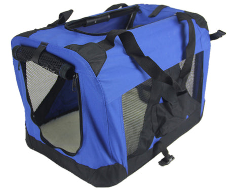 YES4PETS Medium Portable Foldable Dog Cat Rabbit Soft Crate Carrier-Blue