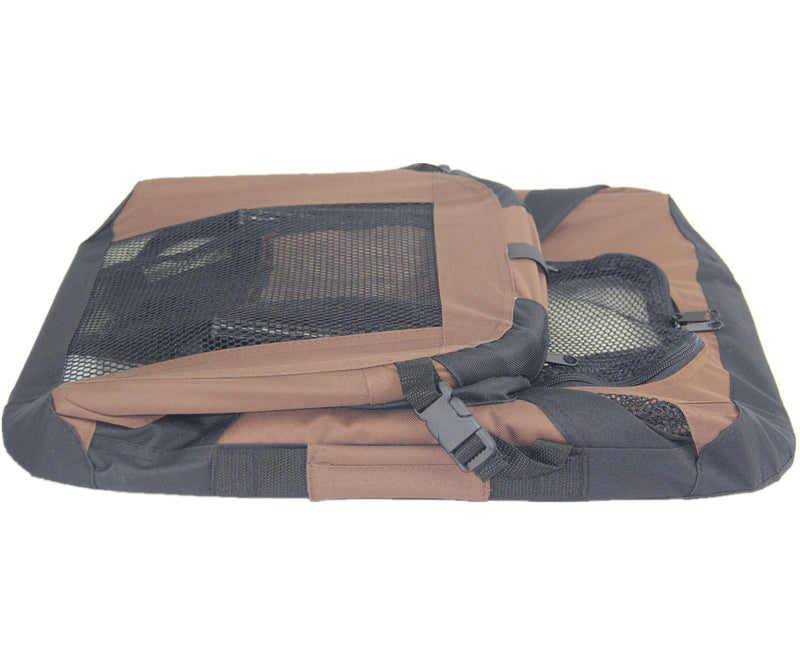 YES4PETS Medium Portable Foldable Dog Cat Puppy Soft Crate-Brown