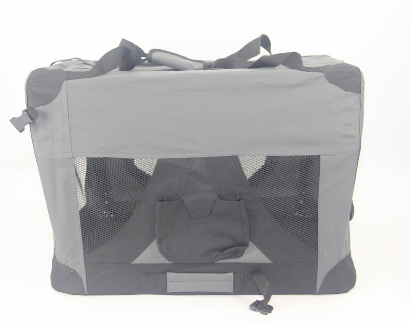 Medium Portable Foldable Dog Cat Puppy Rabbit Soft Crate Carrier-Grey