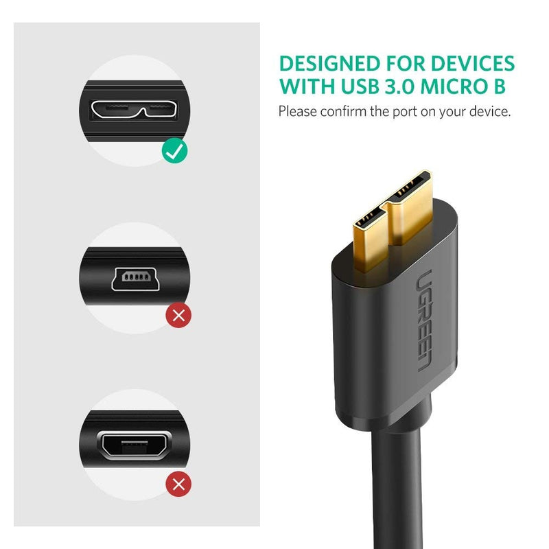 UGREEN USB 3.0 A Male to Micro USB 3.0 Male Cable 1m (Black) 10841