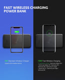 UGREEN 10000mAh Power bank with 10W QI Wireless Charging Pad - Black (50578)