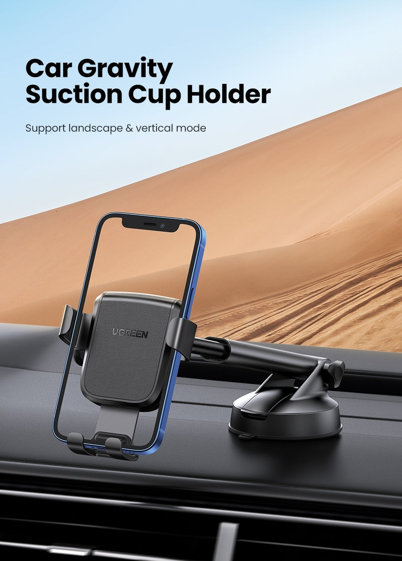 UGREEN 60990 Gravity Phone Holder with Suction Cup (Black)