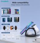 CHOETECH T587-F 3-in-1 Magnetic Wireless Charger Station for iPhone 12/13/14/AirPods Pro/iWatch