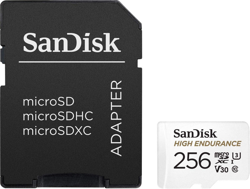 SANDISK HIGH ENDURANCE MICROSDHC CARD SQQNR 256G UHS-I C10 U3 V30 100MB/S R 40MB/S W SD ADAPTOR SDSQQNR-256G-GN6IA