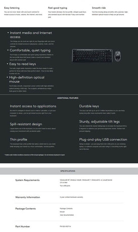 Logitech MK200 Media Keyboard Mouse (920-002693)