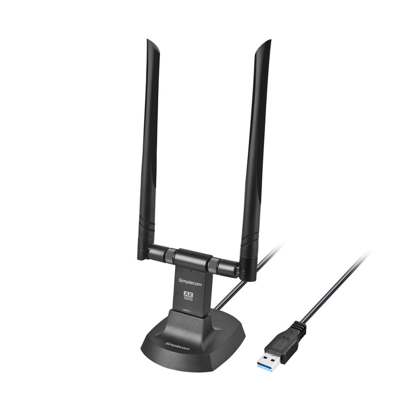 Simplecom NW811 AX1800 Dual Band WiFi 6 USB Adapter 802.11ax with 2x 5dBi High Gain Antennas