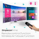 Simplecom RT100 Rechargeable 2.4G Wireless Remote Air Mouse with Keyboard for PC Android TV Box Media Player