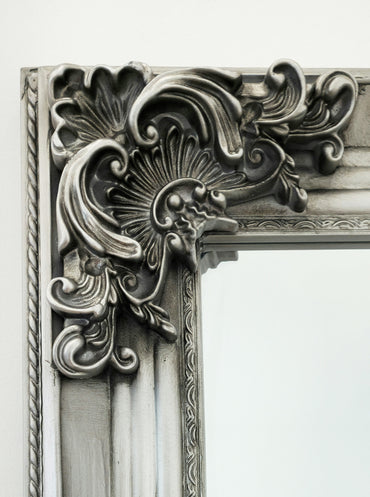 Deluxe French Provincial Ornate Mirror - Antique Silver - 80cm x 170cm