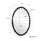 Beaded oval Mirror - Gloss Black 70cm x 110cm110cm