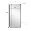 Black Metal Rectangle Mirror - Medium 80cm x 170cm