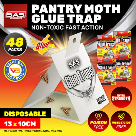 SAS Pest Control 48PCE Pantry Moth Control Non-Toxic Fast Acting Disposable