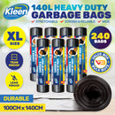 Xtra Kleen 240PCE 140L Garbage Bin Liners XL Tear & Leak Proof 100 x 140cm