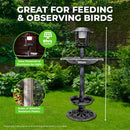 Garden Greens 1M Bird Bath Solar Power With Feeding Station and Lights