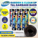 Xtra Kleen 240PCE 76L Garbage Bin Liners Tear & Leak Proof 76.5 x 90cm
