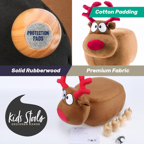 Home Master Kids Animal Stool Reindeer Character Premium Quality & Style