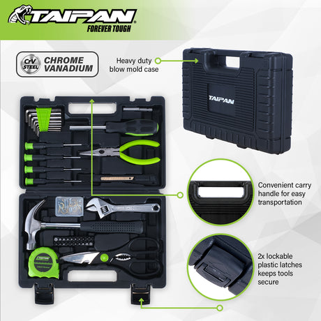 Taipan® 41PCE Home Auto Premium Quality Tool Set Case Chrome Vanadium Steel