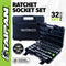Taipan&reg; 32PCE Ratchet Socket Set & Case Premium Quality Chrome Vanadium Steel