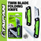 Taipan&reg; Twin Blade Folding Knife Aluminium Handle Carbon Vanadium Steel