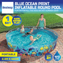 Bestway 2.4m x 46cm Kids Above Ground Pool Ocean Life Design 1612 Litre