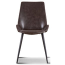 Brando  Set of 2 PU Leather Upholstered Dining Chair Metal Leg - Brown