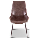 Brando  Set of 2 PU Leather Upholstered Dining Chair Metal Leg - Brown