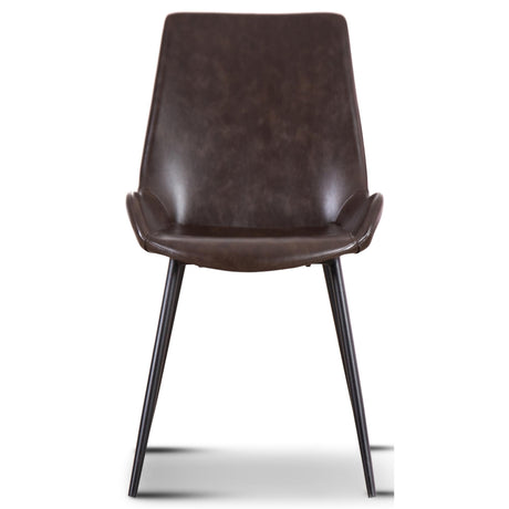 Brando  Set of 4 PU Leather Upholstered Dining Chair Metal Leg - Brown