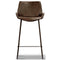 Brando  Set of 6 PU Leather Upholstered Bar Chair Metal Leg Stool - Brown