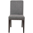 Catmint Dining Chair Set of 2 Fabric Upholstered Solid Acacia Wood - Granite