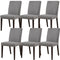 Catmint Dining Chair Set of 6 Fabric Upholstered Solid Acacia Wood - Granite