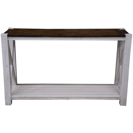 Erica Console Hallway Entry Table 130cm Solid Acacia Timber Wood Brown White