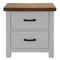 Grandy Bedside Tables 2 Drawers Storage Cabinet End Nightstand Table White Brown
