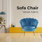 Bloomer Velvet Fabric Accent Sofa Love Chair - Blue