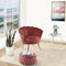 Bloomer Velvet Fabric Accent Sofa Love Chair Round Ottoman Set - Rose Pink
