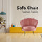 Bloomer Velvet Fabric Accent Sofa Love Chair Round Ottoman Set - Rose Pink