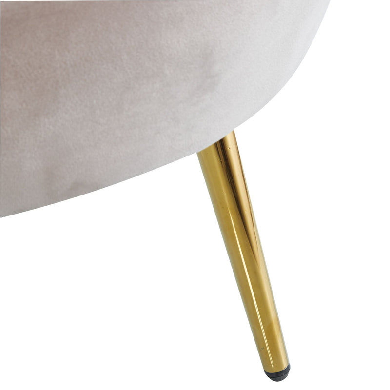 Bloomer Velvet Fabric Accent Sofa Love Chair - Beige