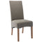 Aksa Fabric Upholstered Dining Chair Set of 6 Solid Pine Wood Furniture - Grey