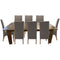 Aksa Fabric Upholstered Dining Chair Set of 8 Solid Pine Wood Furniture - Grey