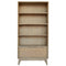 Grevillea Bookshelf Bookcase 4 Tier Drawers Solid Acacia Timber Wood - Brown