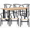 Aconite 7pc 180cm Dining Table Set 6 Wishbone Chair Solid Messmate Timber Wood