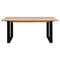 Aconite Dining Table 210cm Solid Messmate Timber Wood Black Metal Leg - Natural