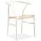Anemone  Set of 8 Wishbone Dining Chair Beech Timber Replica Hans Wenger - White