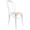 Azalea Arched Back Dining Chair 4 Set Solid Elm Timber Wood Rattan Seat - White
