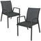 Iberia 2pc Set Aluminium Outdoor Dining Table Chair Charcoal