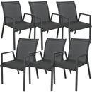 Iberia 6pc Set Aluminium Outdoor Dining Table Chair Charcoal